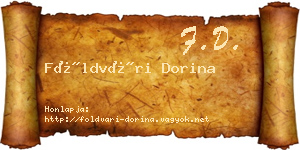 Földvári Dorina névjegykártya