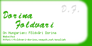dorina foldvari business card